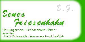 denes friesenhahn business card